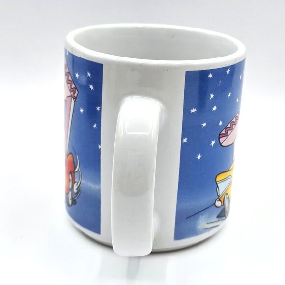 Vintage Walt Disney Minnie's Dinner Mickey Donald Daisy Duck Vtg Cars Coffee Mug - Picture 5 of 10